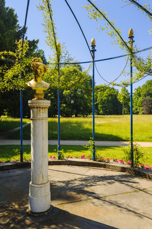 Bust of singer Henriette Sonntag, Branitz Park, Cottbus, Brandenburg, Germanyのeditorial素材