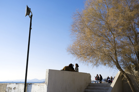 Beach promenade Paleo Faliro, Athens, Greeceのeditorial素材