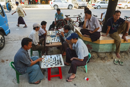 Chess player, Yangon, Myanmarのeditorial素材