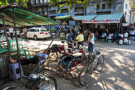 Trishaw driver, Yangon, Myanmar
