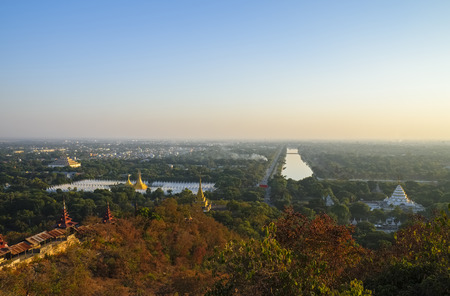 View from Mandalay Hill to Mandalay, Myanmar, Asiaのeditorial素材