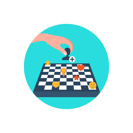 Vector icon. Chess board. Content strategy. Adding subscribers.のイラスト素材