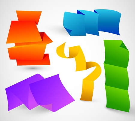 Colorful Bended Papersのイラスト素材