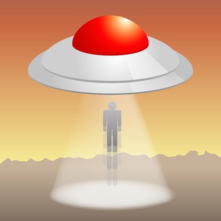 Ufo is kidnapping menのイラスト素材