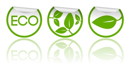 Set of Ecology Stickersのイラスト素材
