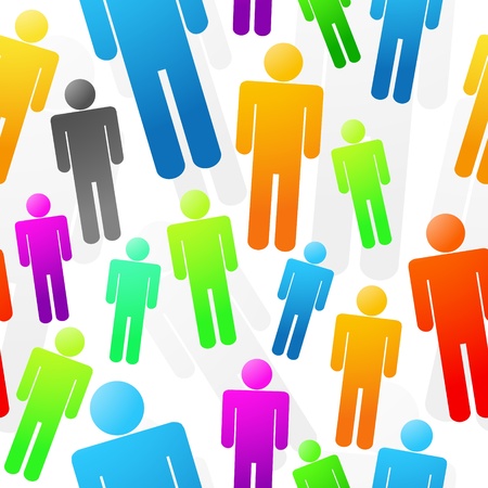 Colorful People Seamless Background Textureのイラスト素材