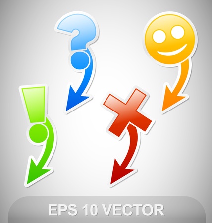 Four Navigation Stickers with arrowのイラスト素材