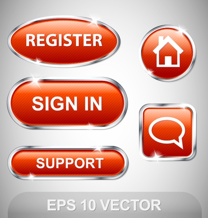 Glossy Striped Orange Buttons for Webdesignersのイラスト素材