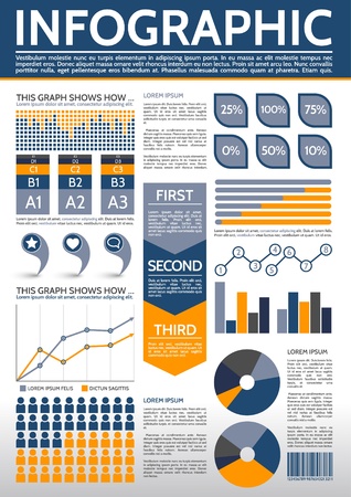 Common Infographic Template with graphsのイラスト素材