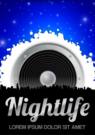 Nightlife Theme with speaker and with space for your textのイラスト素材