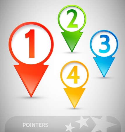 Customizable colorful pointers with numbersのイラスト素材