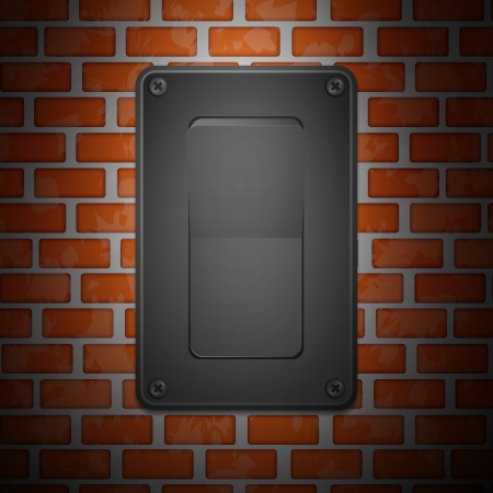 Gray Switch on brick Wallのイラスト素材