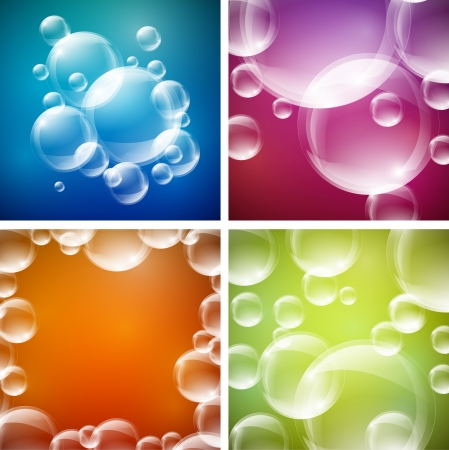 Four colorful Bubbles Designs setのイラスト素材