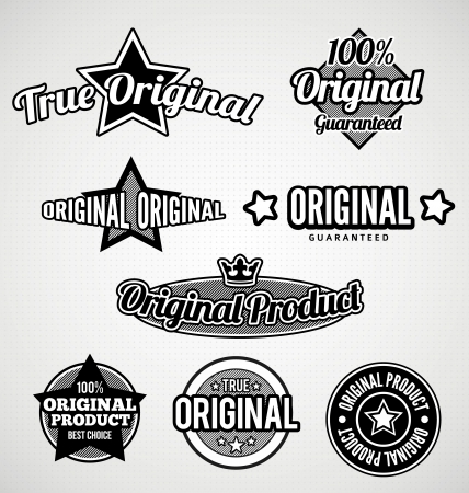 Original Black and white Labels setのイラスト素材