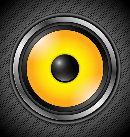 Yellow Modern Speaker on steel backgroundのイラスト素材