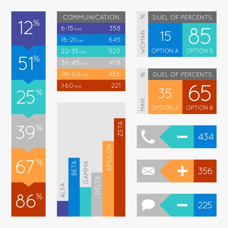 Flat design user interface kitのイラスト素材
