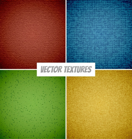Four Grunge Textures set on different colorsのイラスト素材