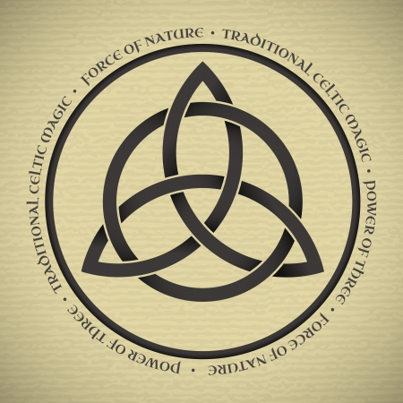 Black Triquetra symbol on vintage paperのイラスト素材