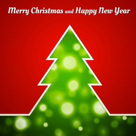 Christmas tree cardのイラスト素材