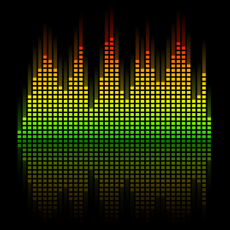 Digital Equalizer with reflectionのイラスト素材