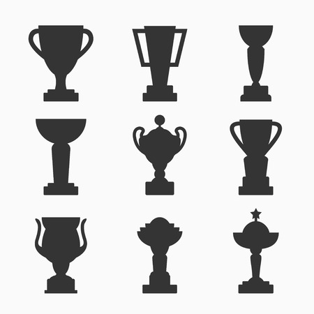 Trophy silhouette setのイラスト素材