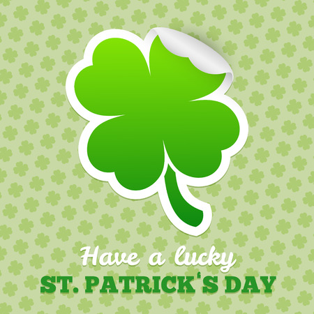 Saint Patrick's Day design - Four-leaf clover stickerのイラスト素材