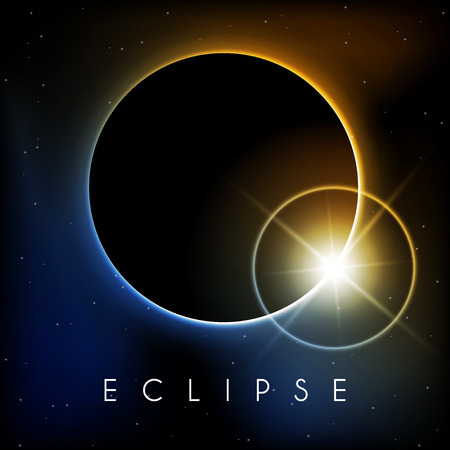 Beautiful Eclipse with lens flareのイラスト素材