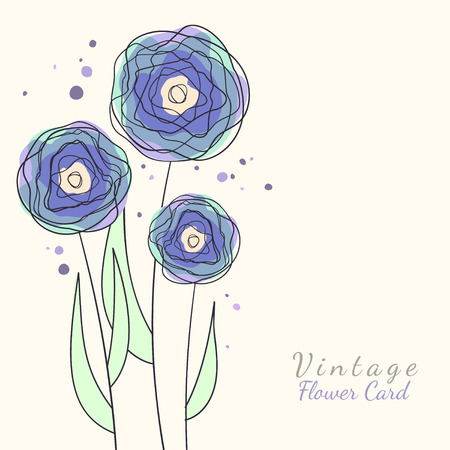 Flower card with pastels colorsのイラスト素材