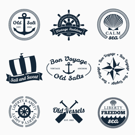 Nautical labels set. のイラスト素材