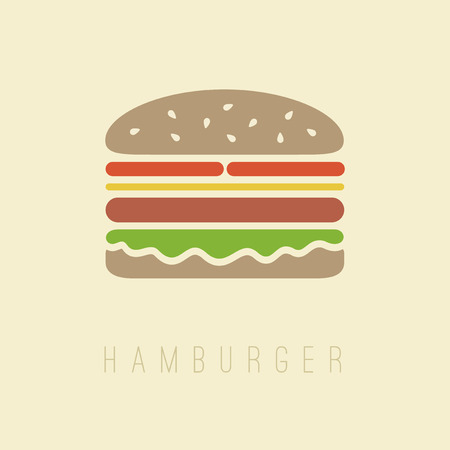 Flat hamburger symbol on light brown backgroundのイラスト素材