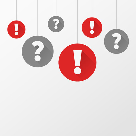 Question and answers symbols are hanging on ropeのイラスト素材