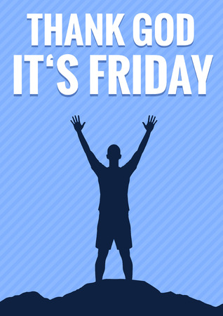 Motivation poster with man silhouette - Friday themeのイラスト素材