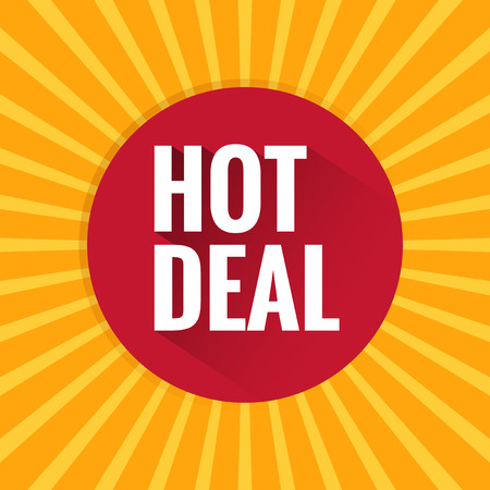 Hot Deal label with long shadow effectのイラスト素材
