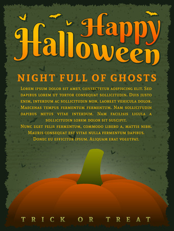 Happy halloween graphic poster with pumpkinのイラスト素材