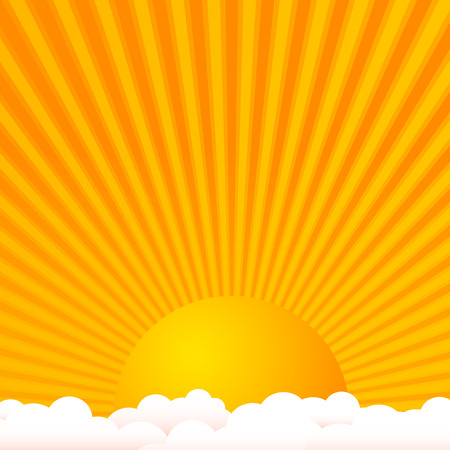 Sun above clouds with warm colorsのイラスト素材
