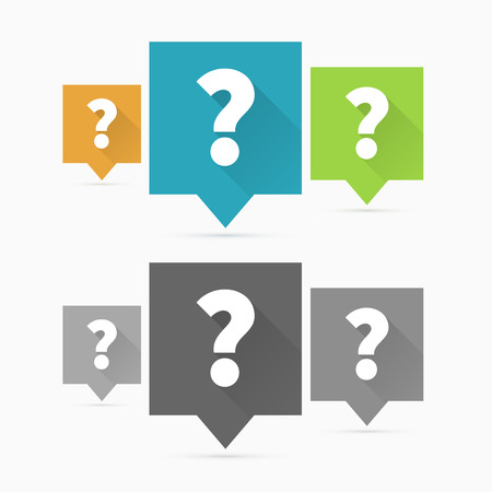 Question icons, question mark flat designのイラスト素材