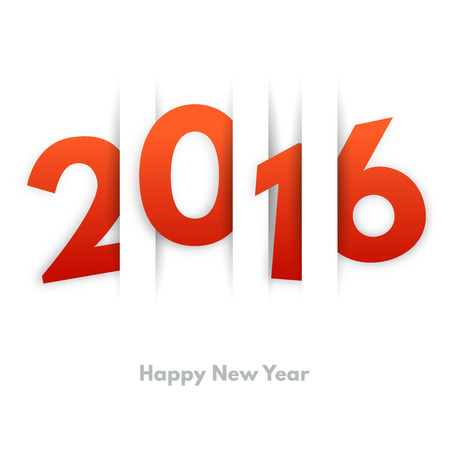 New year 2016, paper design, greeting cardのイラスト素材