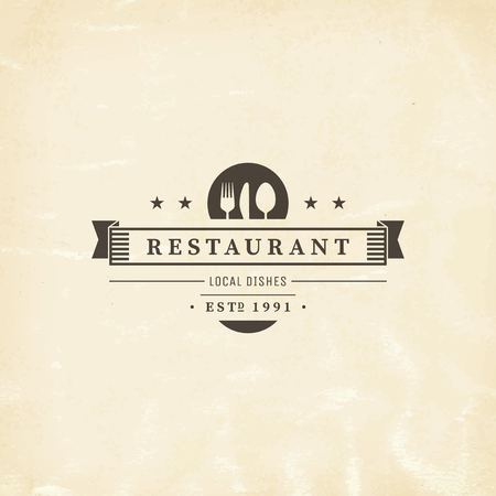 Restaurant graphic design logo template, vintage insigniaのイラスト素材