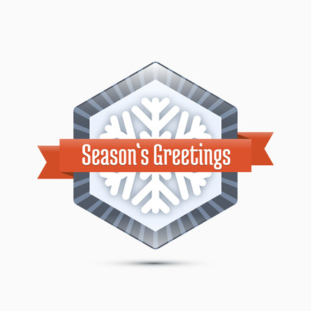 Season's Greetings label, Christmas Badgeのイラスト素材