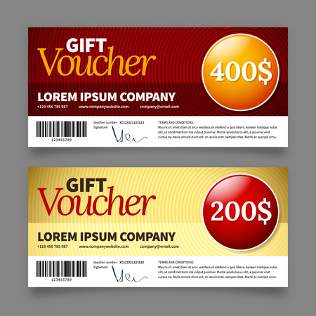 Gift voucher template premium certificate couponのイラスト素材