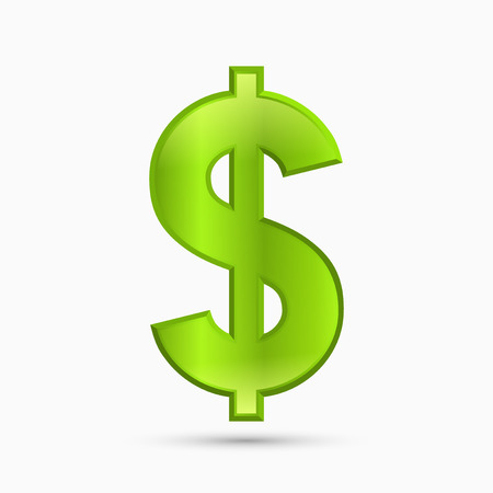 Dollar sign, green color, vector illustrationのイラスト素材