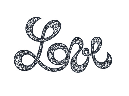 Love lettering, stamp design, vector illustration graphicのイラスト素材
