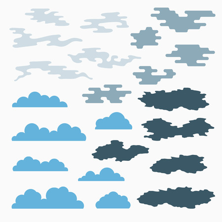 Cloud icons set, different styles, vector illustration symbolsのイラスト素材