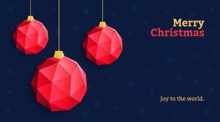 Christmas balls ornaments with stars, triangle vector illustrationのイラスト素材