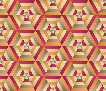 Hexagon background, seamless geometrical pattern, vintage colors, vector illustration