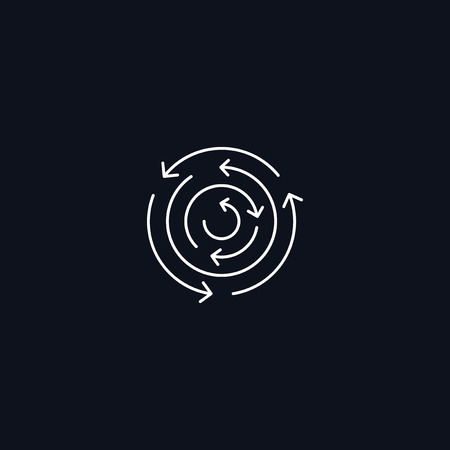 Line Symbol, Arrows in circles, Repeat concept, vector design elementのイラスト素材