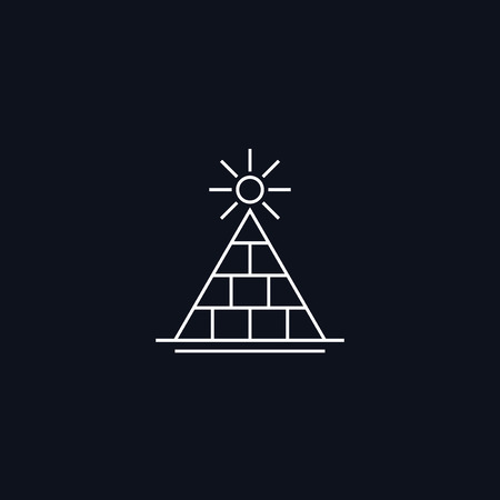 Line Symbol, Pyramid with sun, Sacred concept, vector design elementのイラスト素材