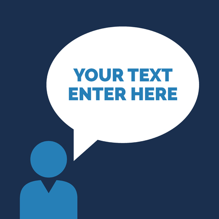 Person talking, empty chat bubble, vector illustrationのイラスト素材
