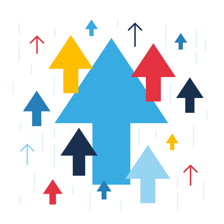 Arrows up isolated, many different styles, illustration vectorのイラスト素材