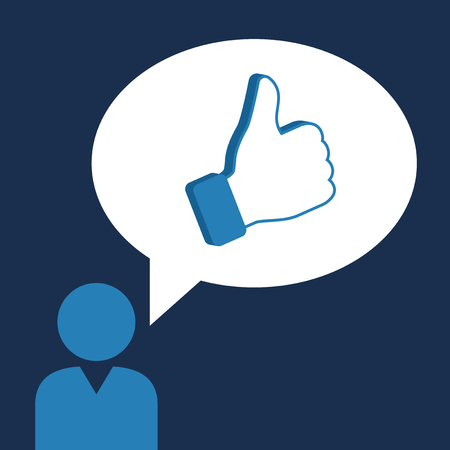 Person make like, social sites concept, vector illustrationのイラスト素材